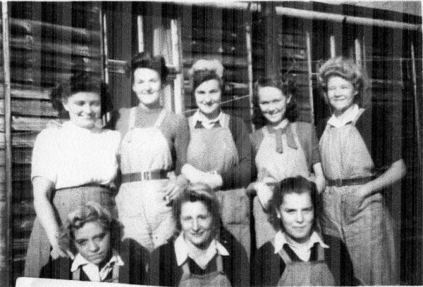 Women’s Land Army Member’s, In Front of Quarters.