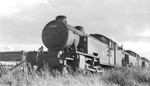 Locomotive 67733 shown in sidings